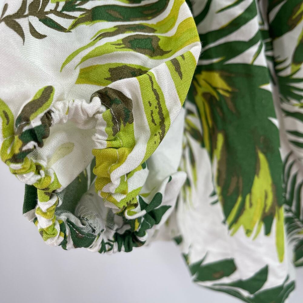 NEW ASHLEY STEWART Blouse Size 14 Linen Blend Tropical Coastal Breathable NWOT - Picture 9 of 13